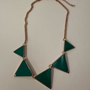 Chic Green Triangle Pendant Necklace
